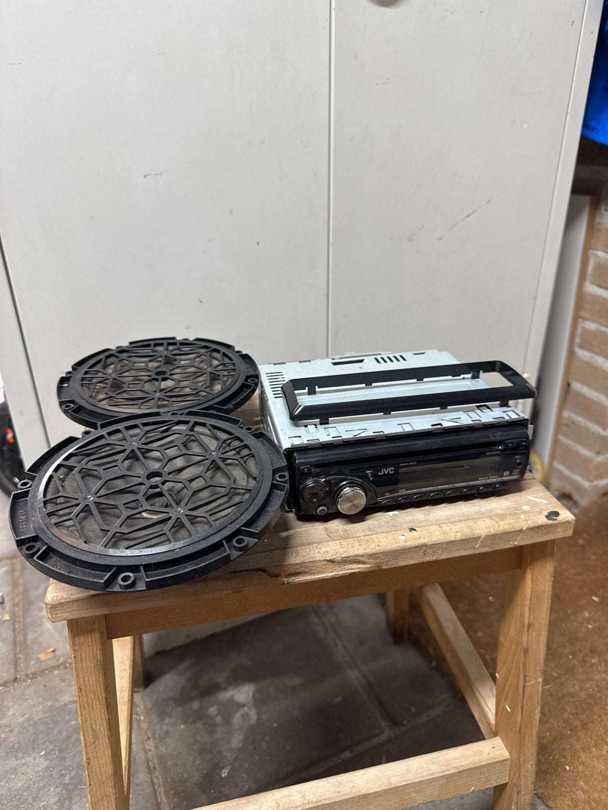 JVC Autoradio met speakers Peugeot Partner (2007), Ophalen, Gebruikt