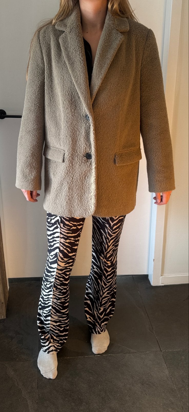 Topshop teddy jas maat 36-38, Ophalen of Verzenden, Zo goed als nieuw, Maat 38/40 (M), Beige