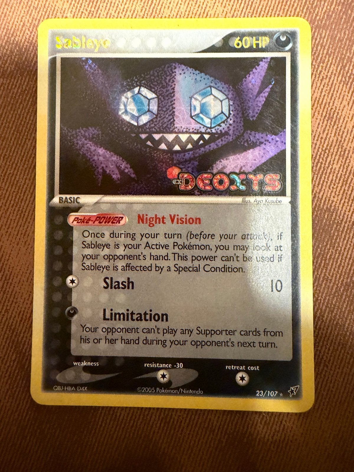 Sableye Deoxys 23/107 Pokémon kaart, Ophalen, Gebruikt, Losse kaart