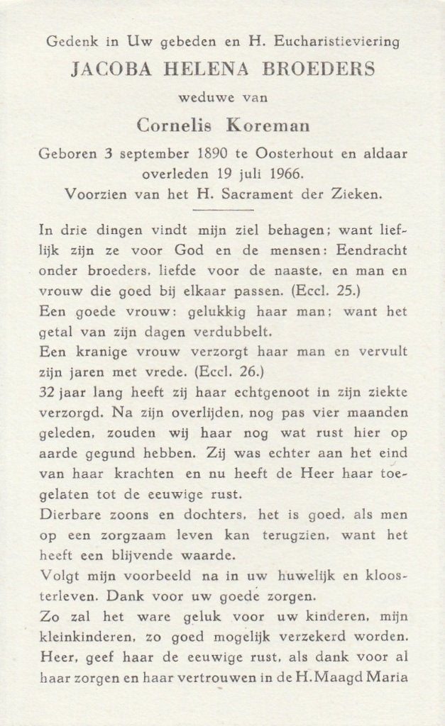 brabant-broeders-cleijsen-commissaris-cox-dilven-van dorst, Ophalen of Verzenden, Bidprentje