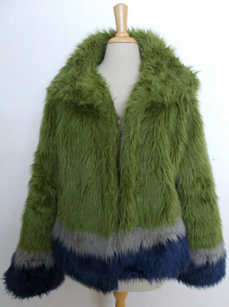 Aparte groene fluffy/nep bont/faux fur jas van Didi! M/L, Verzenden, Zo goed als nieuw, Maat 38/40 (M), Groen