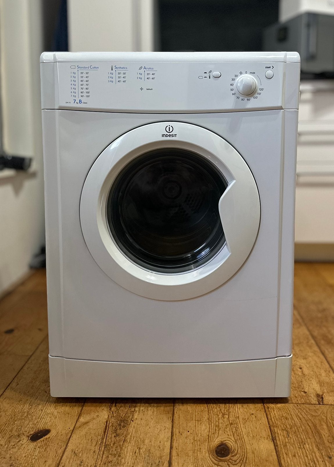 Indesit IDV75,Wasdroger goede staat,bijna nieuw!!!, Ophalen, Zo goed als nieuw, Condens, 85 tot 90 cm