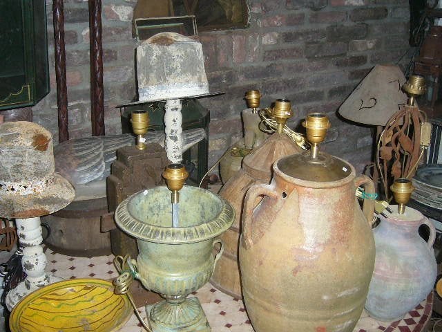 Rustieke zinken lampenkappen, schemerlamp, lampvoet, Ophalen
