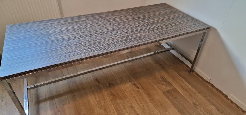 Super degelijke mooie verkooptafel 190x80x55 hoog. Rvs onder, Ophalen of Verzenden