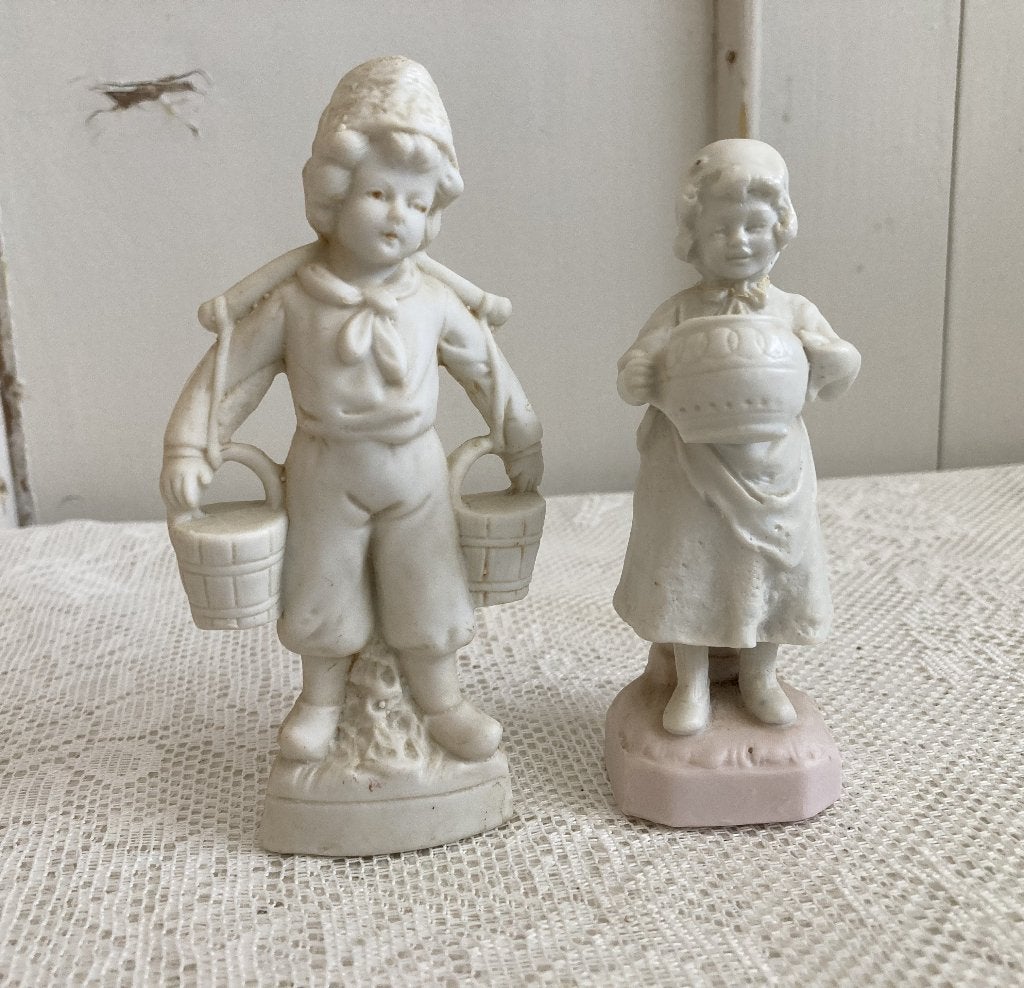 Brocante porseleinen figuurtjes - jongetje & meisje, Ophalen