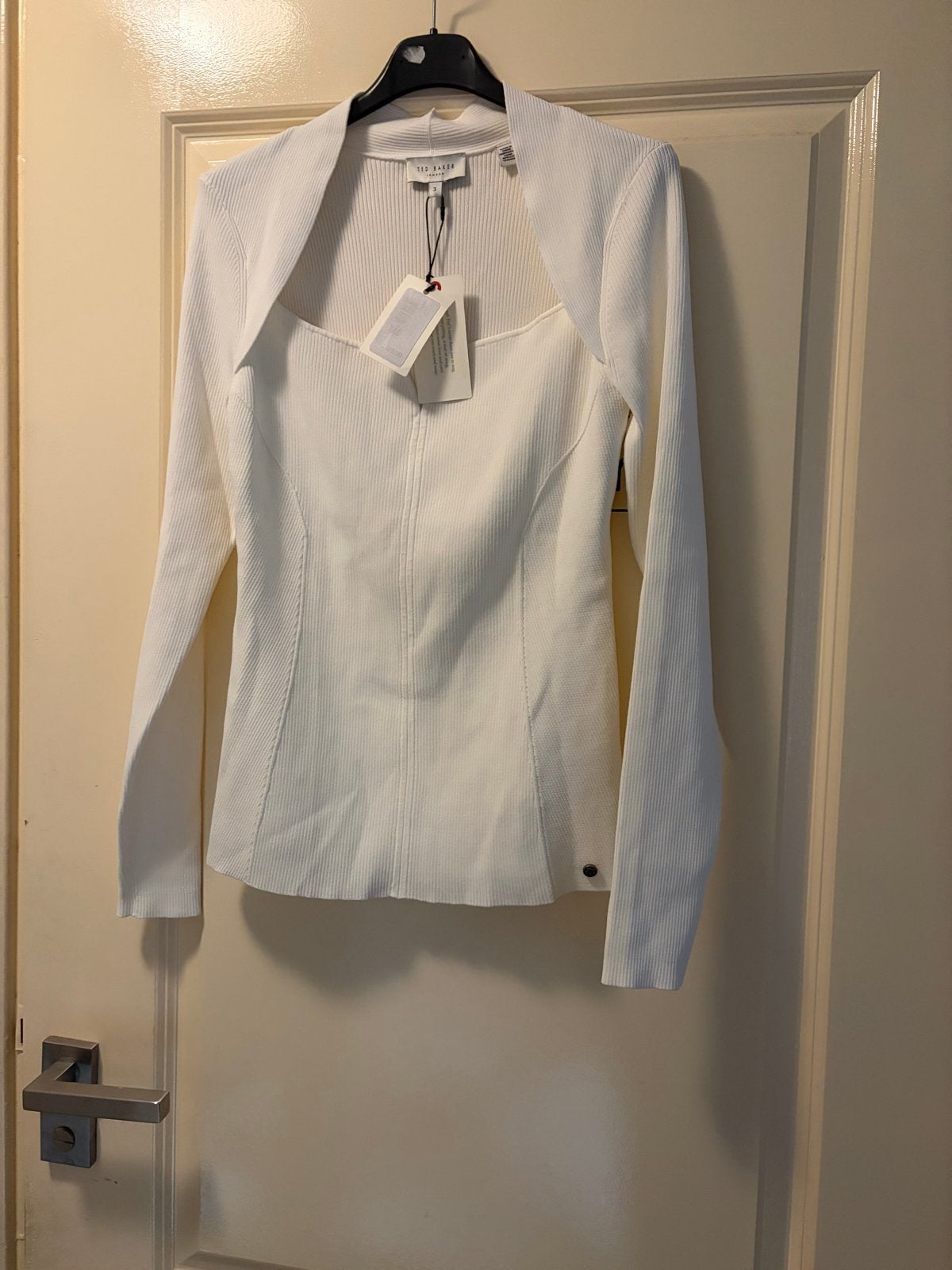 Ted Baker Witte Ribgebreide trui, Verzenden, Nieuw, Maat 42/44 (L), Wit