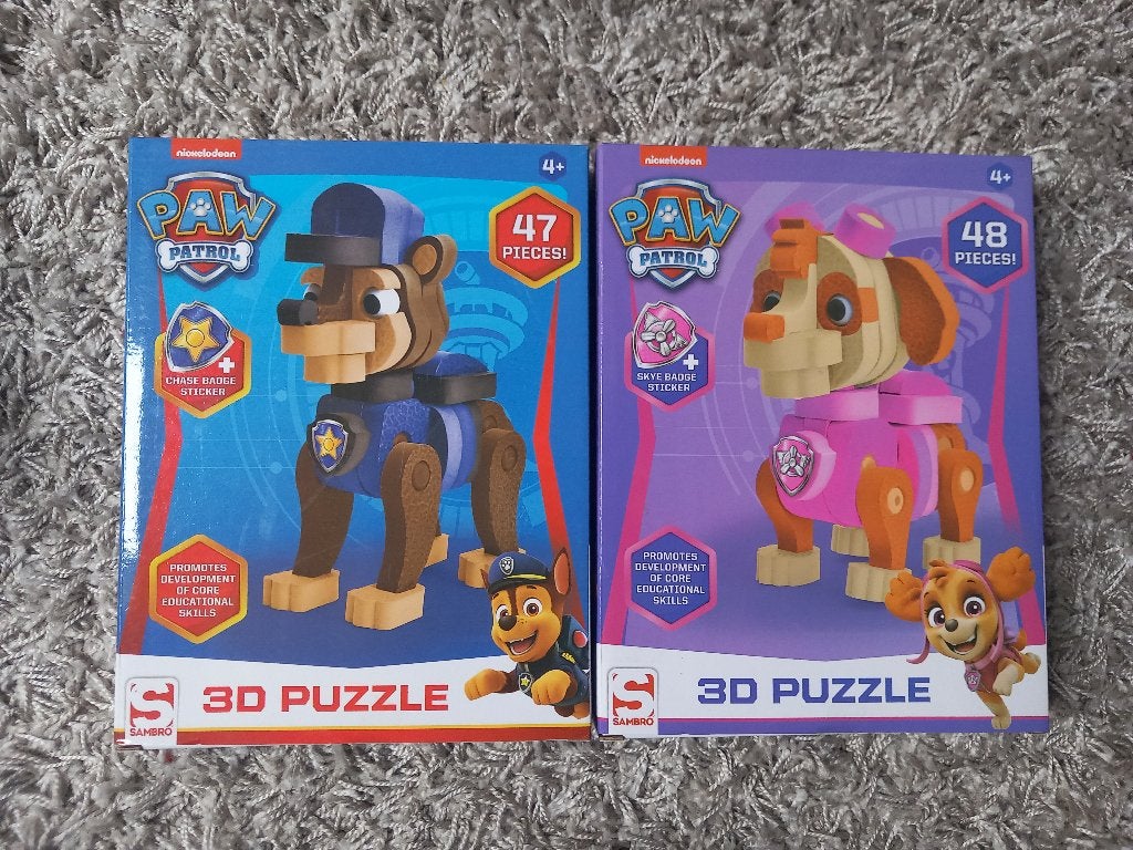 Speelgoed 3d foam puzzel Paw Patrol (2stuks), Ophalen of Verzenden, 10 tot 50 stukjes, Gebruikt, 4 tot 6 jaar