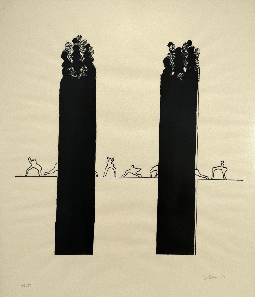 1155. Litho - abstracte voorstelling, 1994, Ophalen