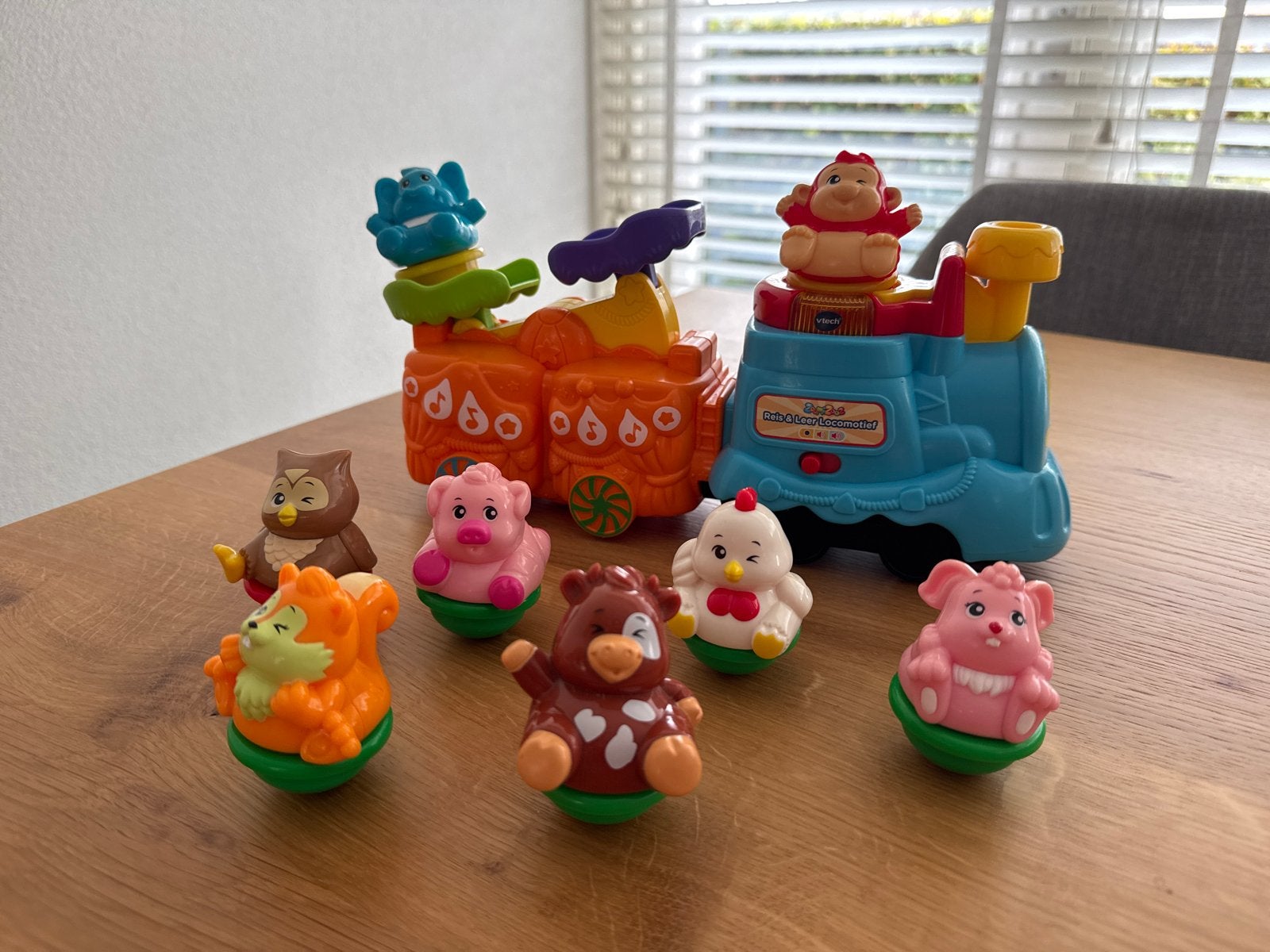 Vtech Reis en Leer Locomotief met 8 ZoomiZooz Dieren, Ophalen of Verzenden, Gebruikt, Overige typen, Met licht