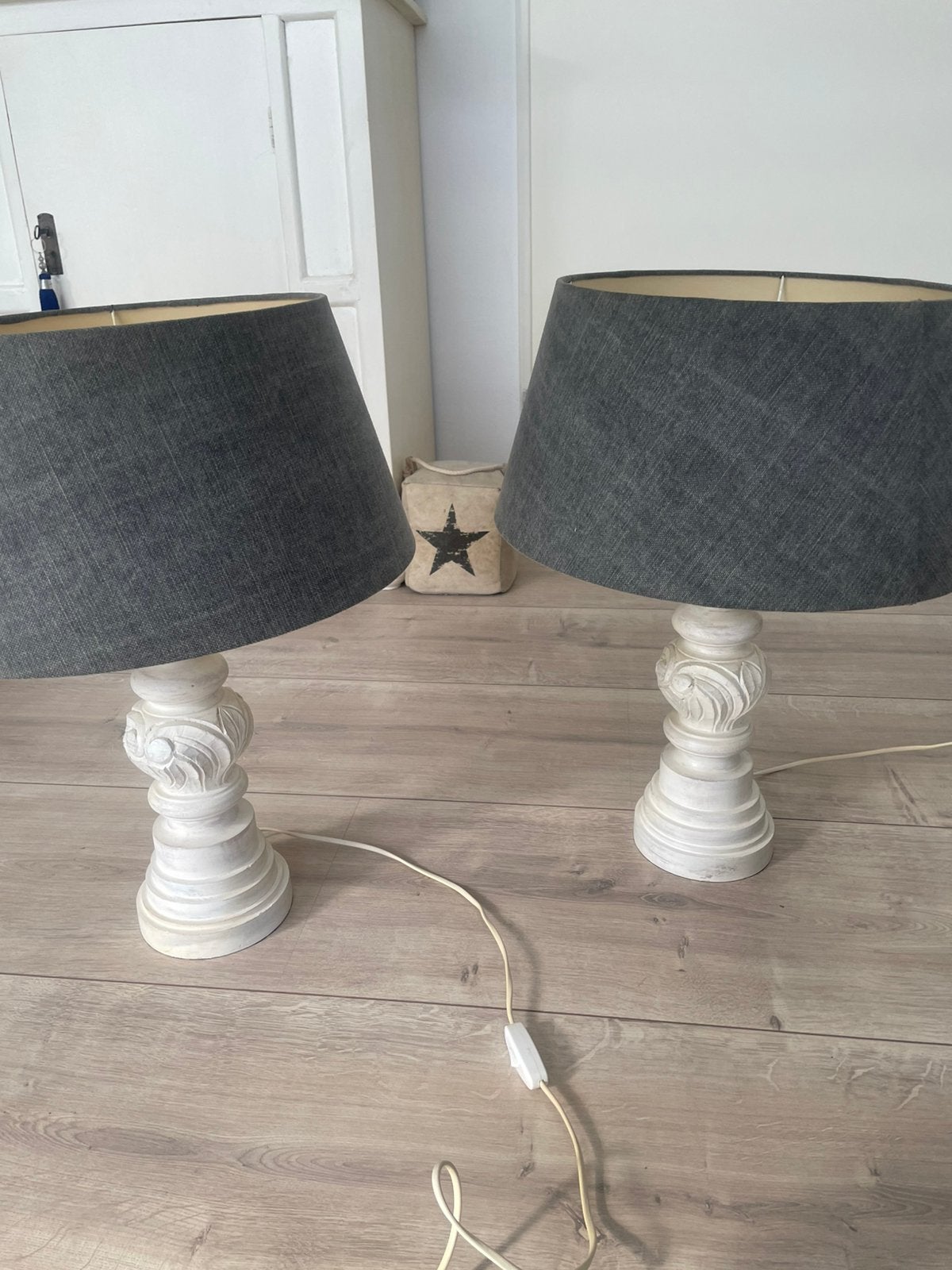 Lampen hout bewerkt, Ophalen, Zo goed als nieuw, Hout
