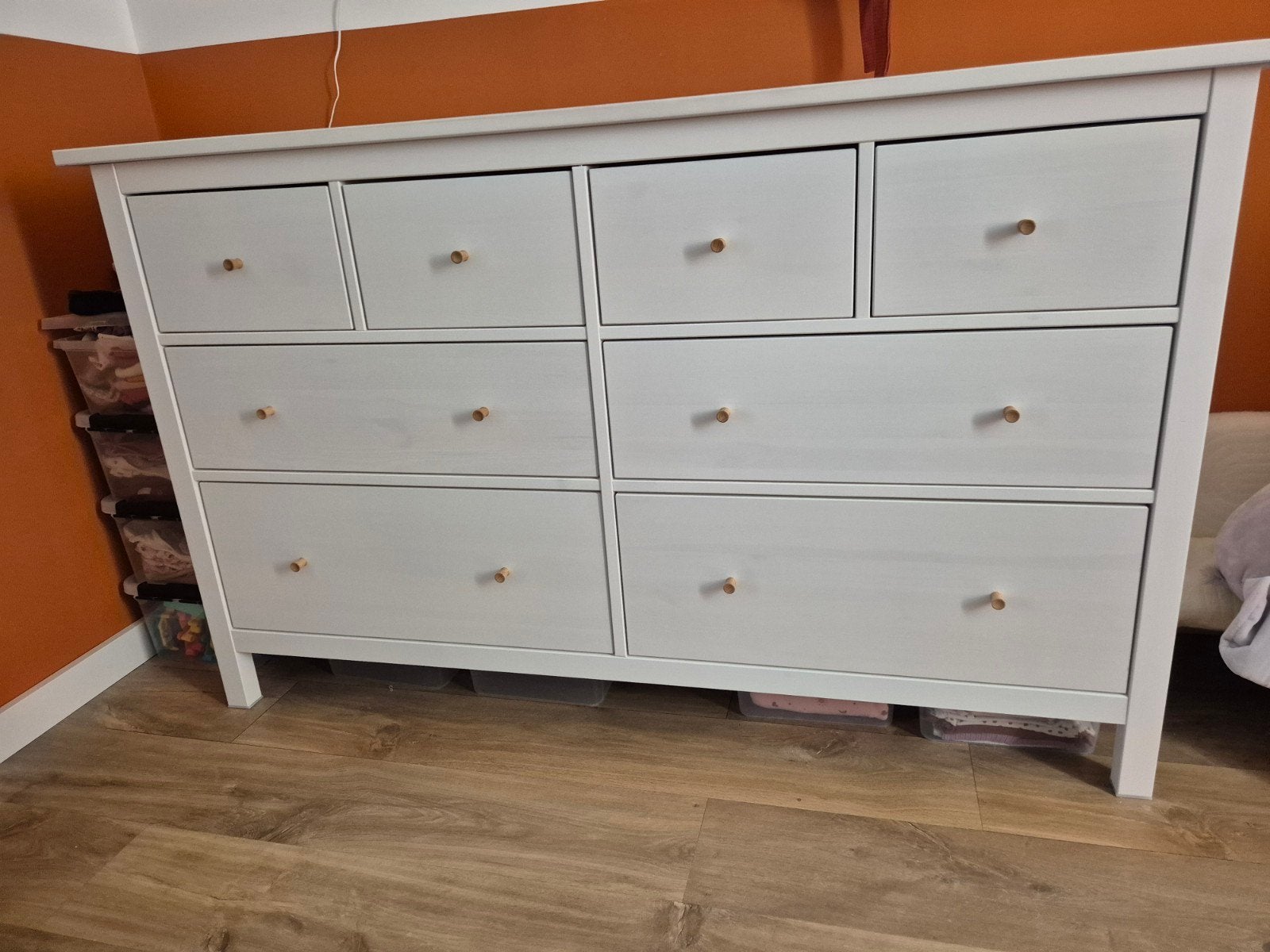 Hemnes ladekast van Ikea, 8 lades, wit, Ophalen, 50 tot 70 cm, 100 cm of meer, Zo goed als nieuw