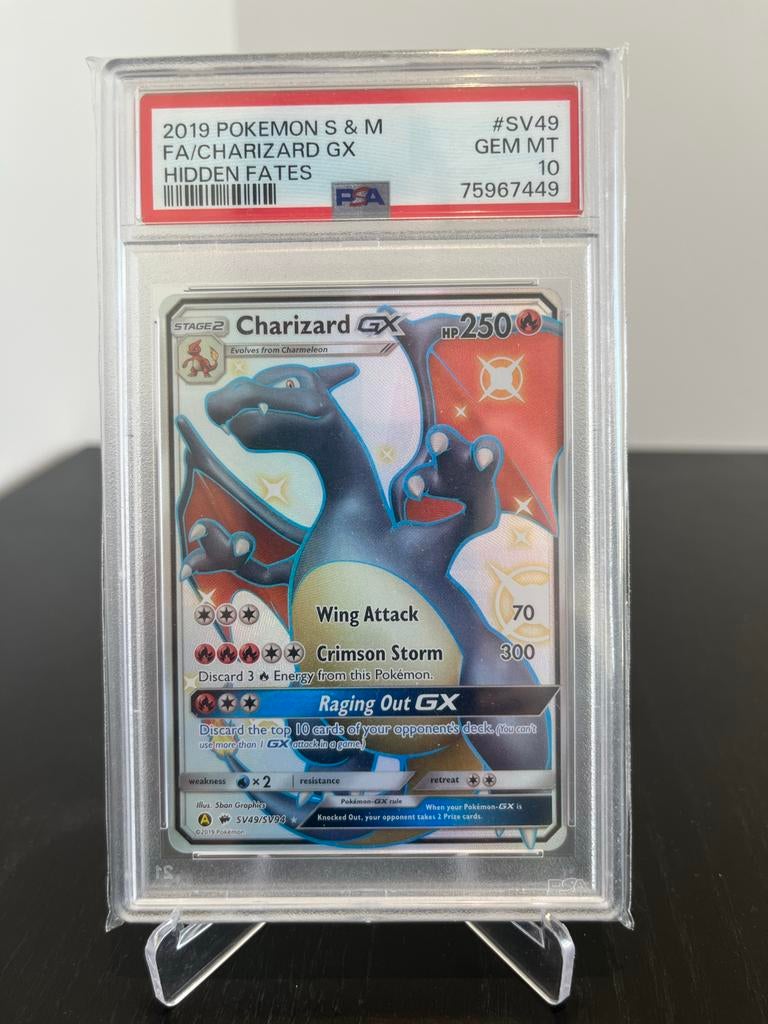 PSA 10 Charizard GX SV49/SV94 Hidden Fates, Hobby en Vrije tijd, Verzamelkaartspellen | Pokémon, Ophalen of Verzenden, Nieuw, Losse kaart