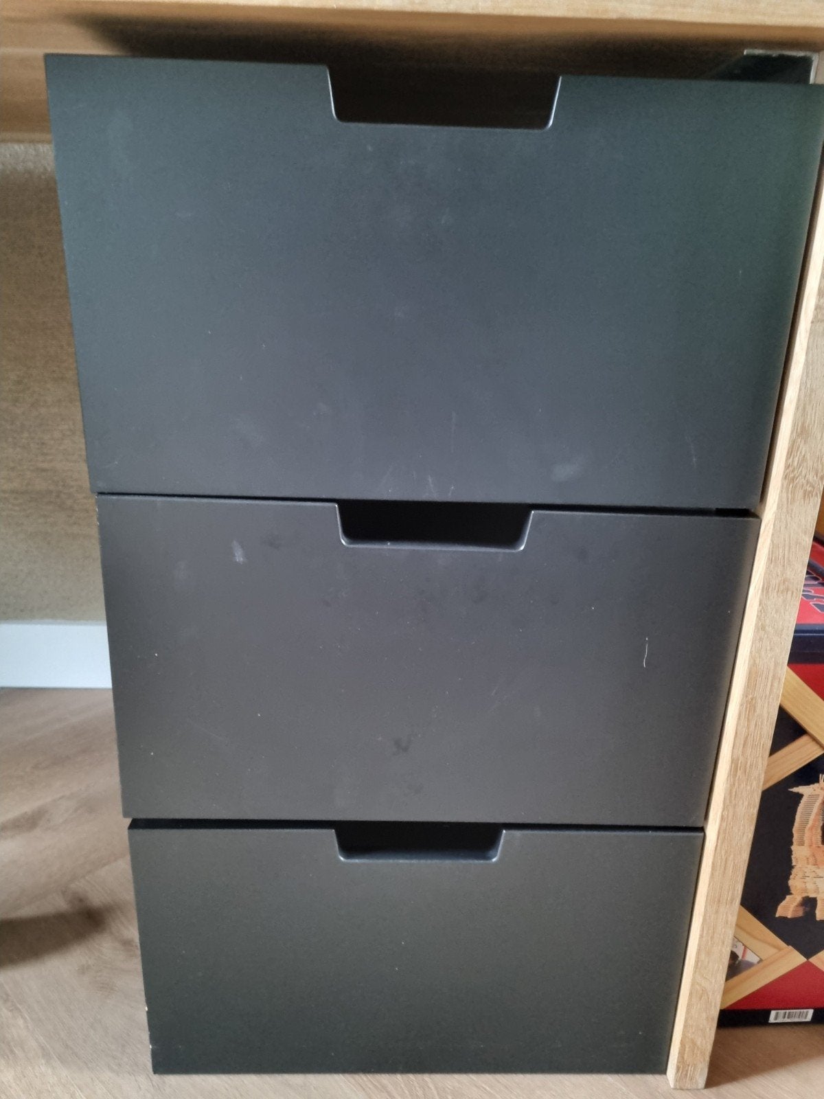 Nordli Ikea Ladeblok met 3 laden - Zwart, Ophalen, Minder dan 50 cm, Gebruikt, 3 of 4 laden