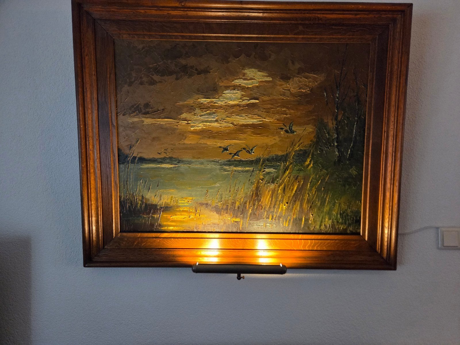 Olieverfschilderij: Boslandschap in impressionistische stijl, Antiek en Kunst, Kunst | Schilderijen | Klassiek, Ingelijst, Doek