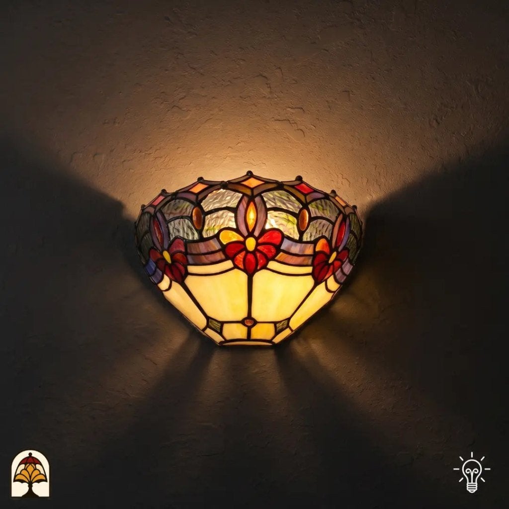 Tiffany wandlamp Giglio Rubino - handgemaakt, nieuw, Ophalen of Verzenden, Nieuw