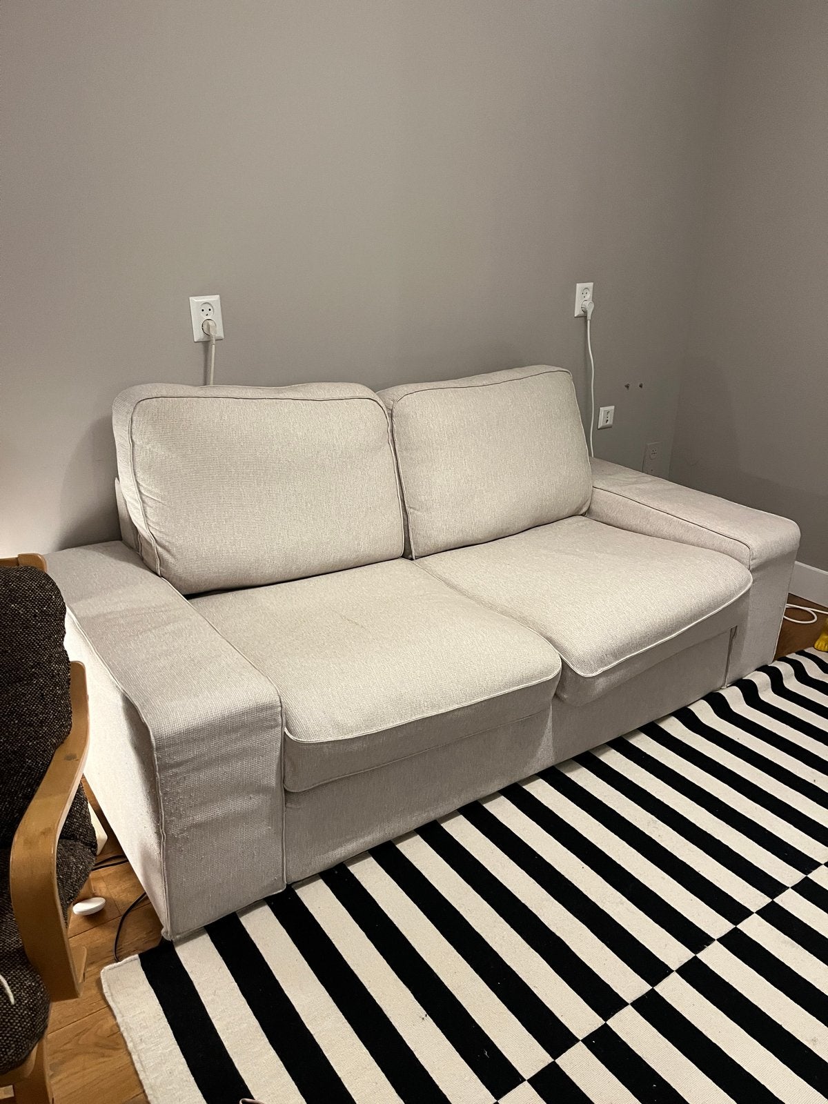 IKEA KIVIK 2-zitsbank, lichtbeige, Ophalen, Gebruikt, 150 tot 200 cm, Tweepersoons