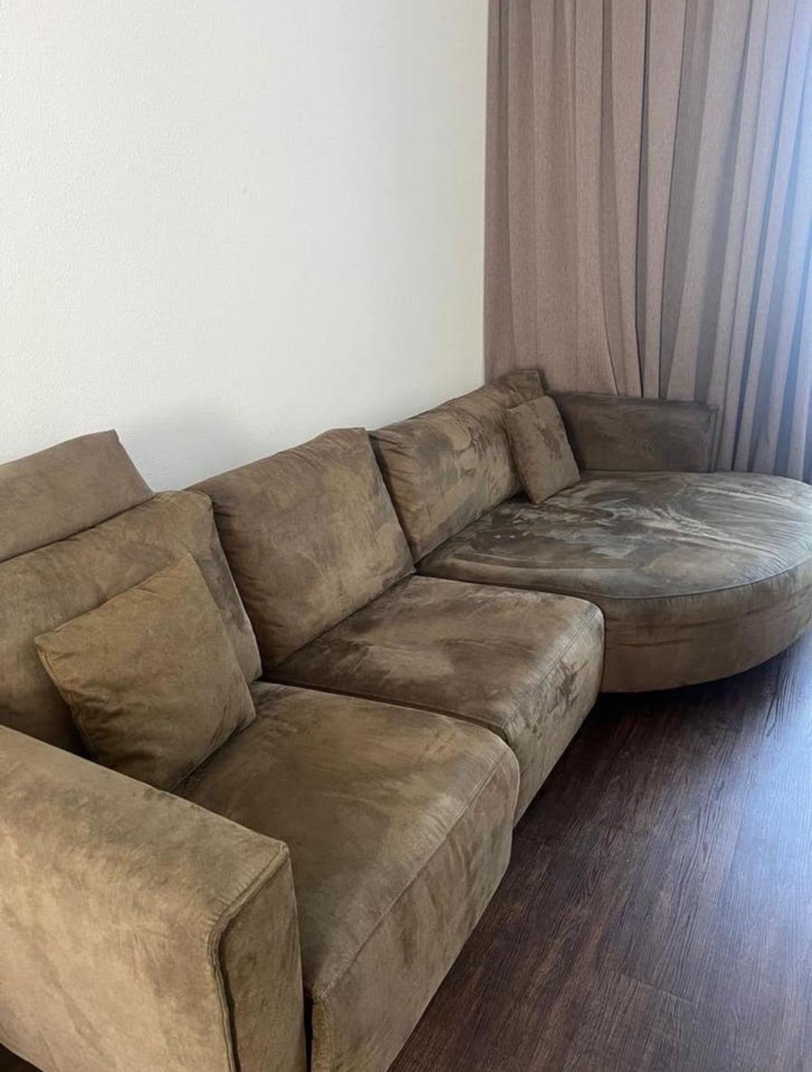Grote hoekbank met chaise longue en relaxfunctie, Ophalen, Gebruikt, 125 tot 150 cm, Hoekbank