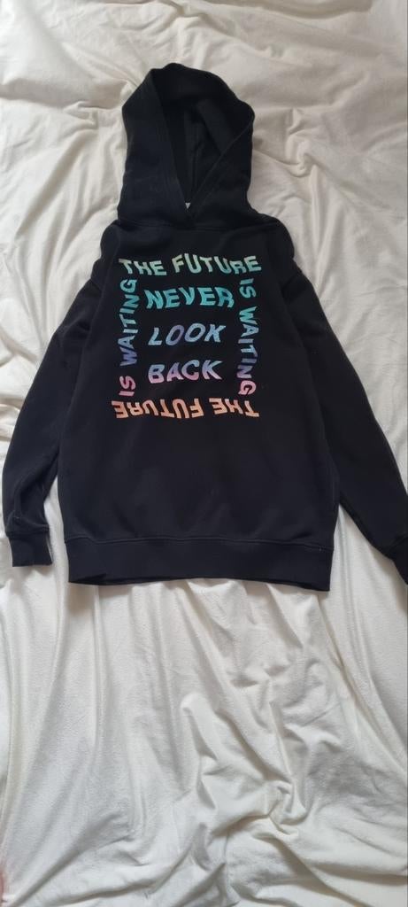 Hoodie met text, Kleding | Heren, Zwart, Ophalen of Verzenden, H&M, Gedragen