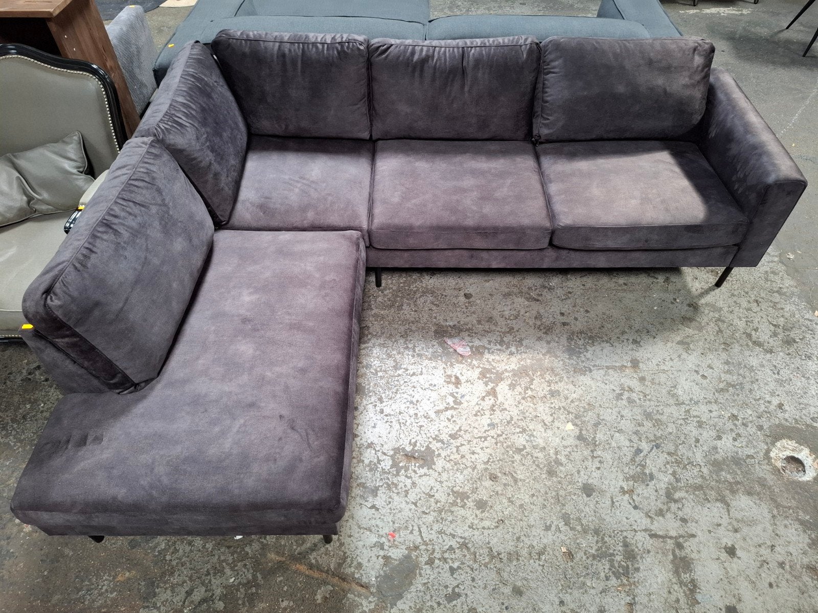 Zwarte hoekbank B248 X L195, Huis en Inrichting, Roxxz design, Nieuw, Ophalen of Verzenden, Info@roxxz.nl