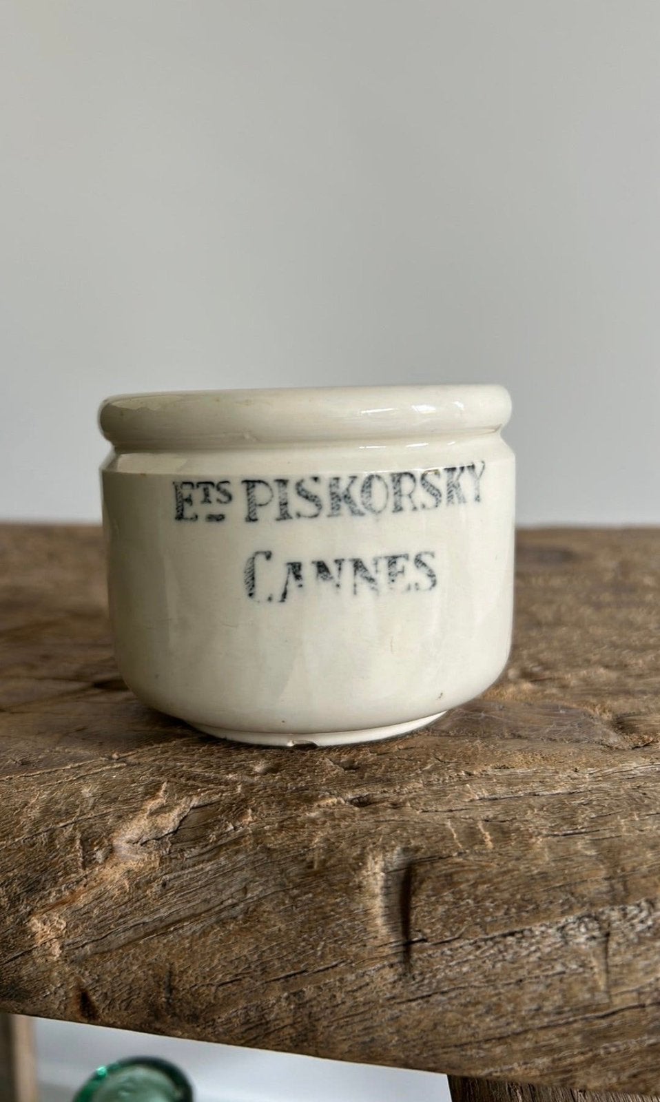 Oud brocante Frans aardewerk potje van Ets Piskorsky, Verzenden