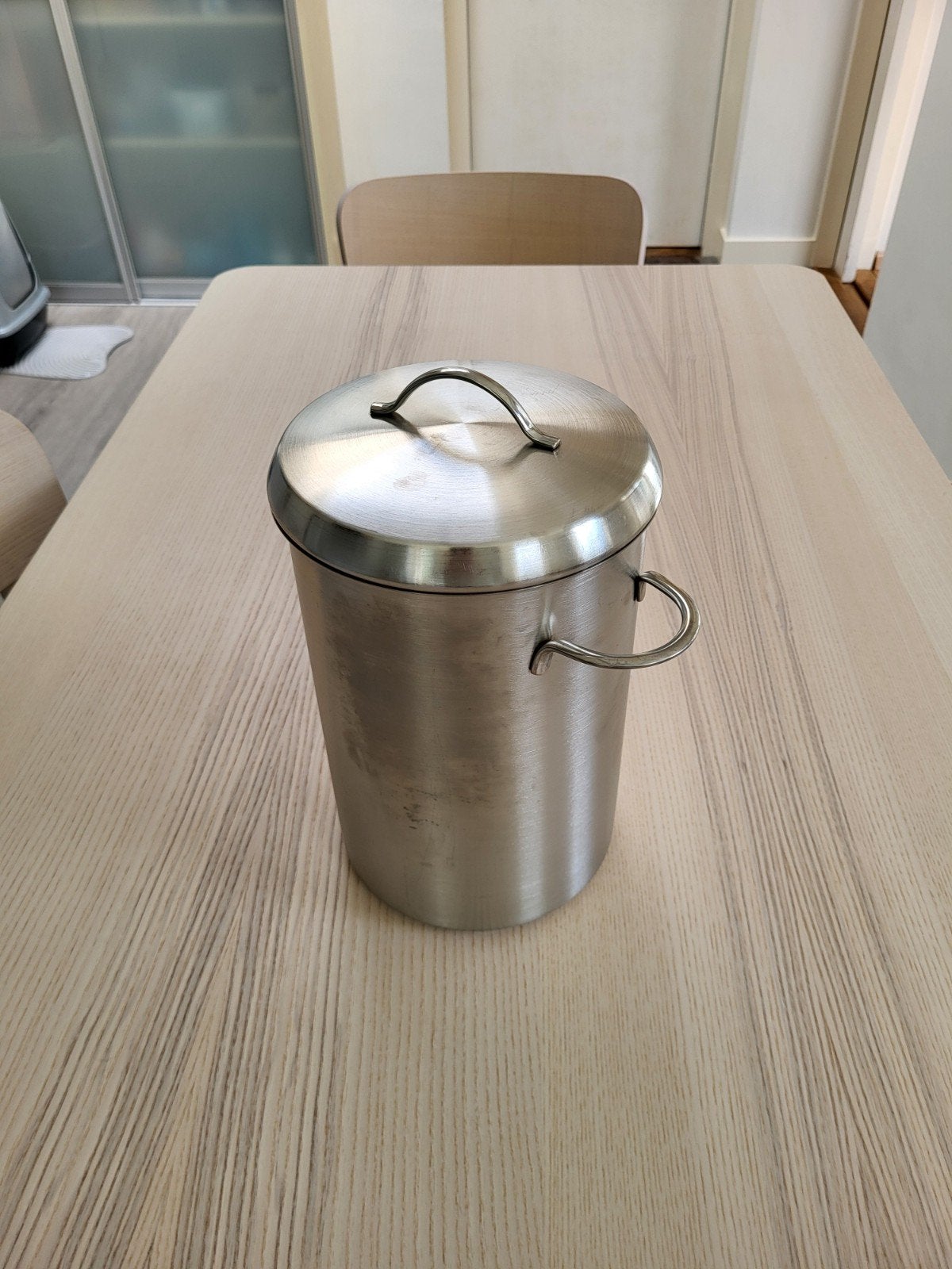 BK Aspergepan RVS met inzetmandje, Ophalen of Verzenden, Zo goed als nieuw, Rvs