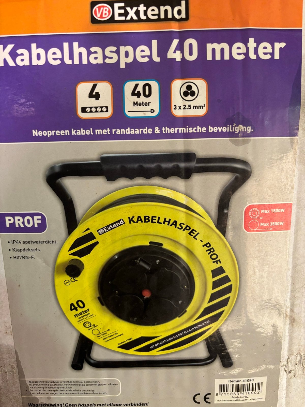VB Extend Kabelhaspel 40 meter - Neopreen kabel