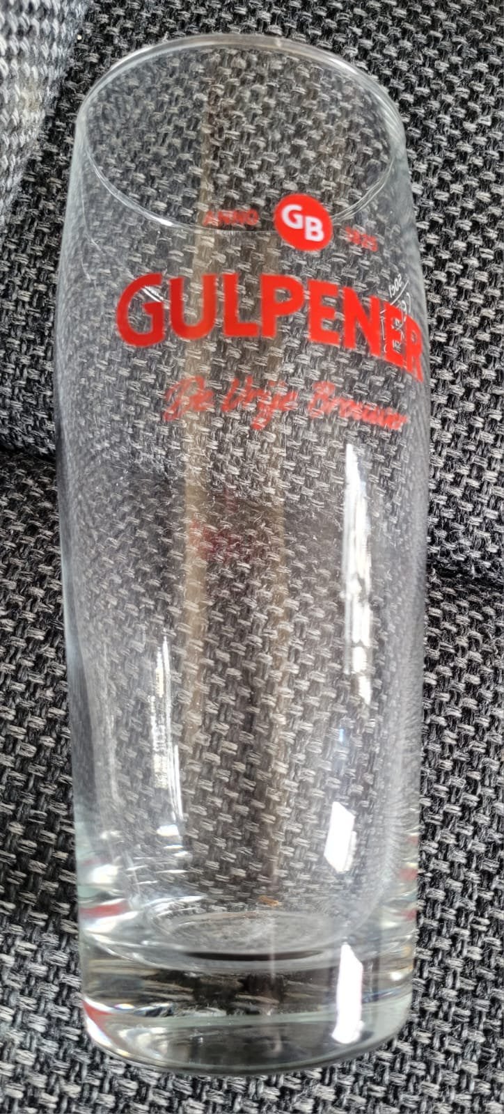 Gulpener bierglas 0,5 liter anno 1925 gb, Ophalen of Verzenden, Gebruikt, Glas of Glazen, Gulpener