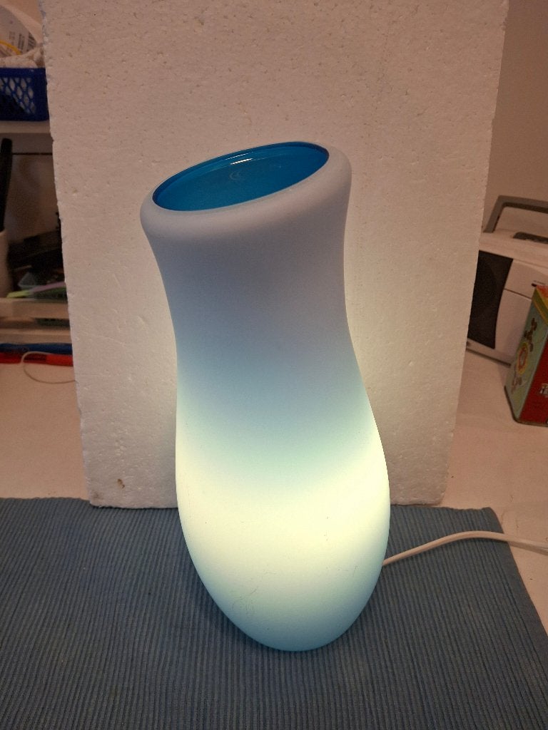 Ikea - mooie pastel blauwe vintage tafellamp, --, Ikea, Ophalen of Verzenden, Zo goed als nieuw