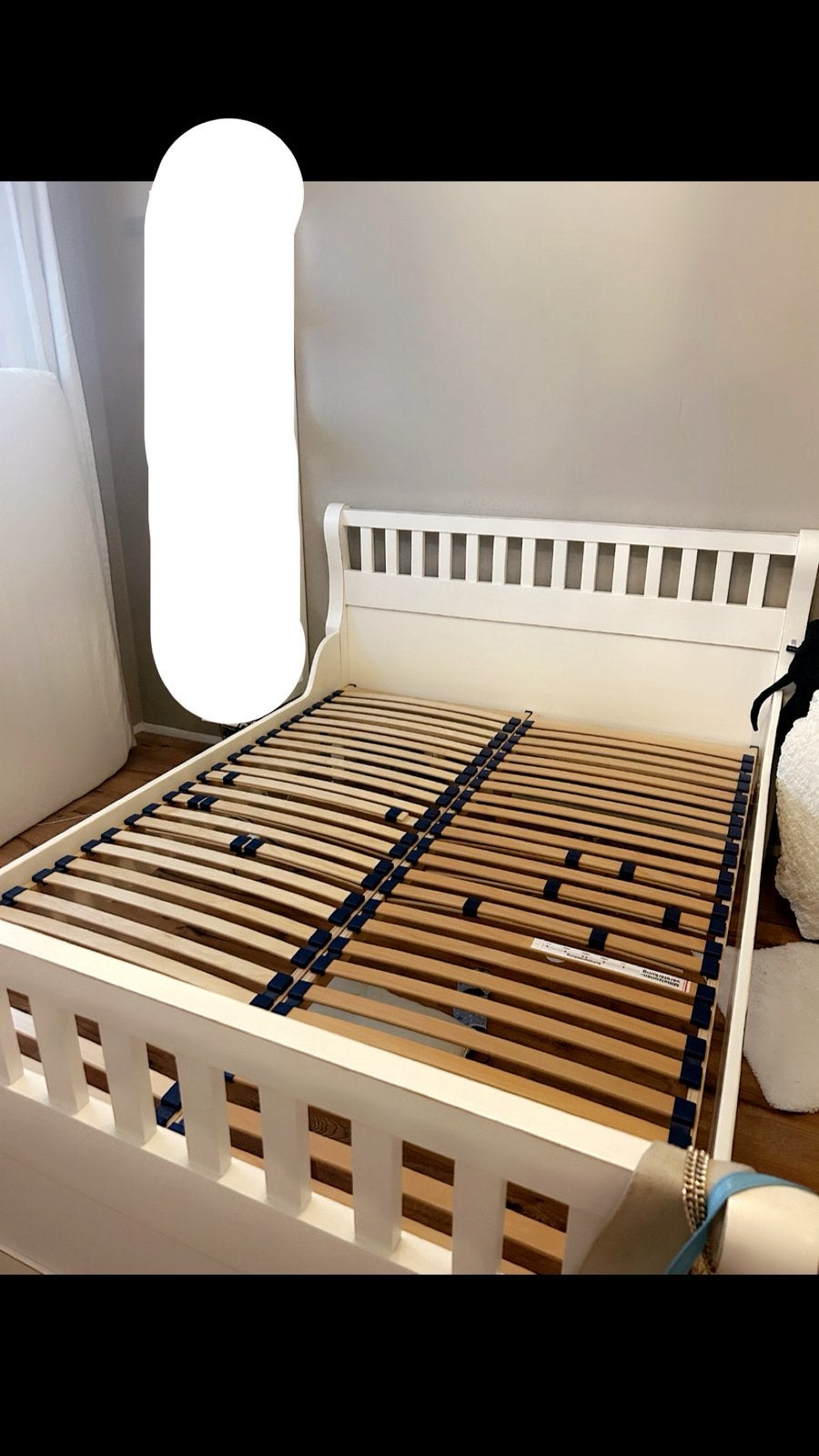 Wit houten bed twijfelaar, Ophalen, Gebruikt, Barok, Wit