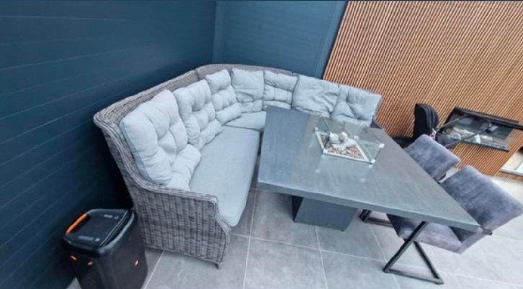 Tuinbank tuinset lounge hoek bank 2.5x2.5, Ophalen, Gebruikt