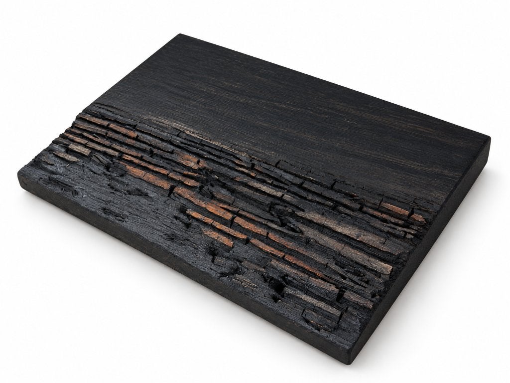 Handgemaakte Zwarte EikenHouten snijplank – 26  19 cm, Snij-/serveerplank, Nieuw, Ophalen of Verzenden, Zwart
