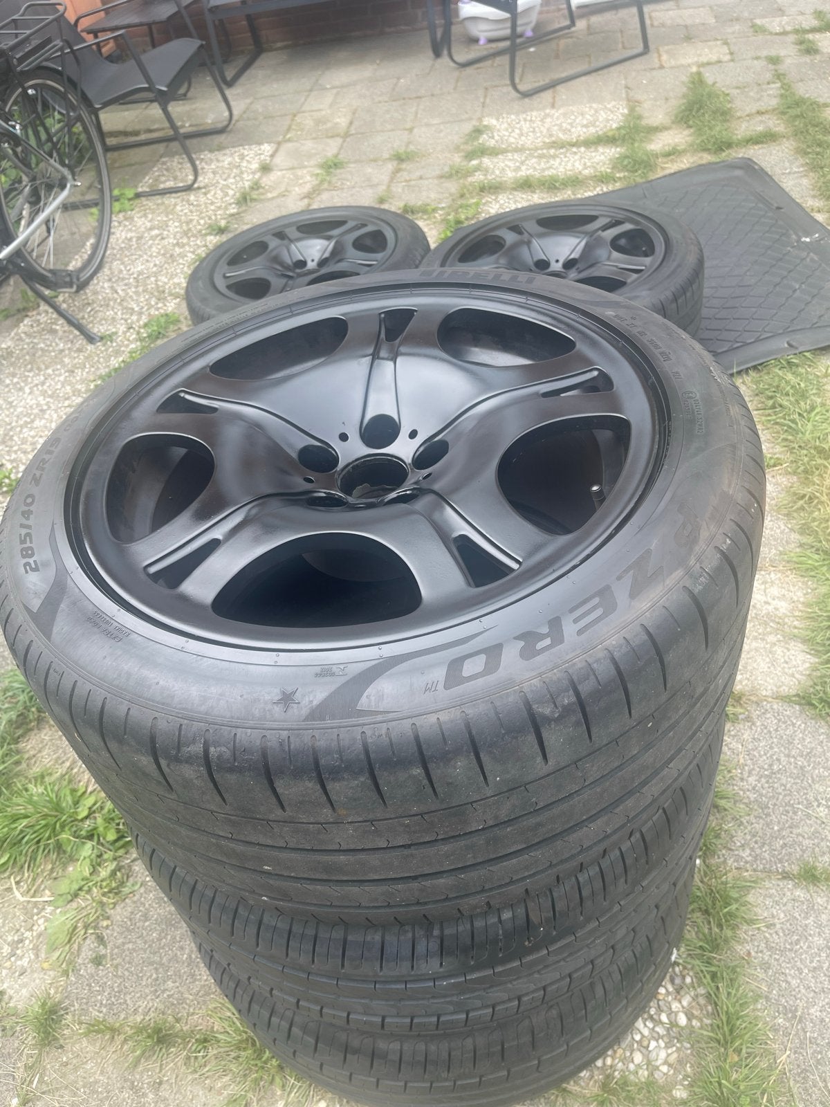 BMW E63 6 Serie 19 inch breedset velgen met banden, 19 inch, Gebruikt, 285 mm, Banden en Velgen
