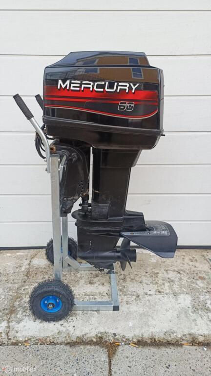 Mercury 60 pk 2-takt  Powertrim Langstaart Buitenboordmotor, Gebruikt, Elektrische start, Ophalen of Verzenden, 30 pk of meer