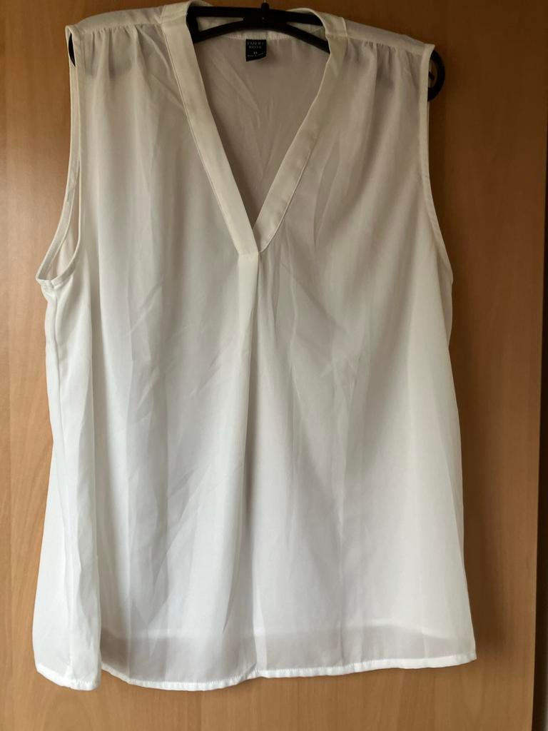 Elegante witte mouwloze blouse - Maat M, Ophalen, Zo goed als nieuw, Maat 42/44 (L), Wit