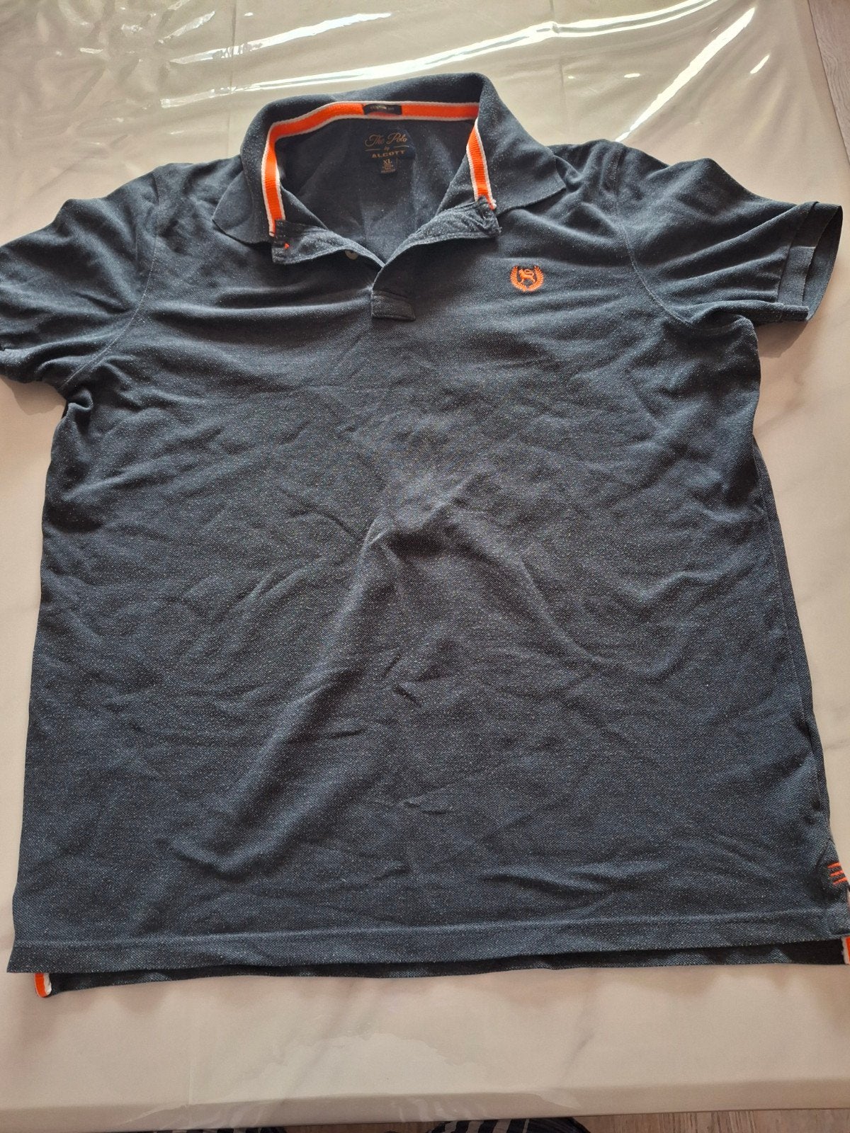 Alcott polo donkergrijs XL met oranje details, Maat 56/58 (XL), Ophalen of Verzenden, Alcott, Grijs