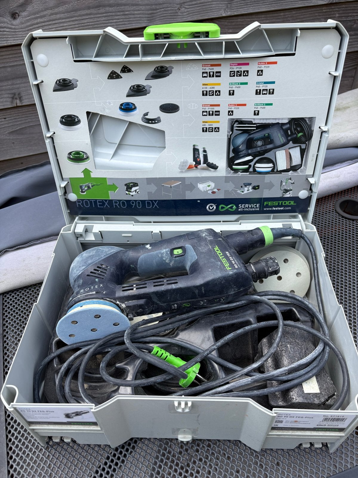 Festool Rotex RO 90 DX FEQ-Plus Excentrische Schuurmachine, Ophalen, Gebruikt, Minder dan 600 watt, Excentrische schuurmachine