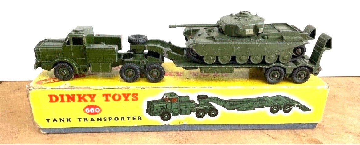 Dinky Toys 660 Tank Transporter & 651 Centurion Tank, Ophalen of Verzenden, Gebruikt
