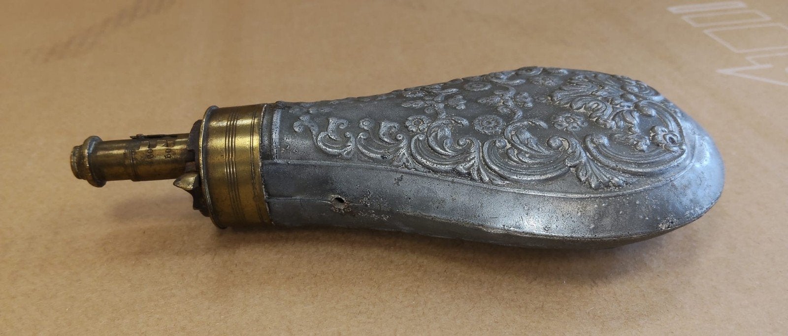 Antieke Tinnen of Zinken Peoder-Fles, Ophalen of Verzenden