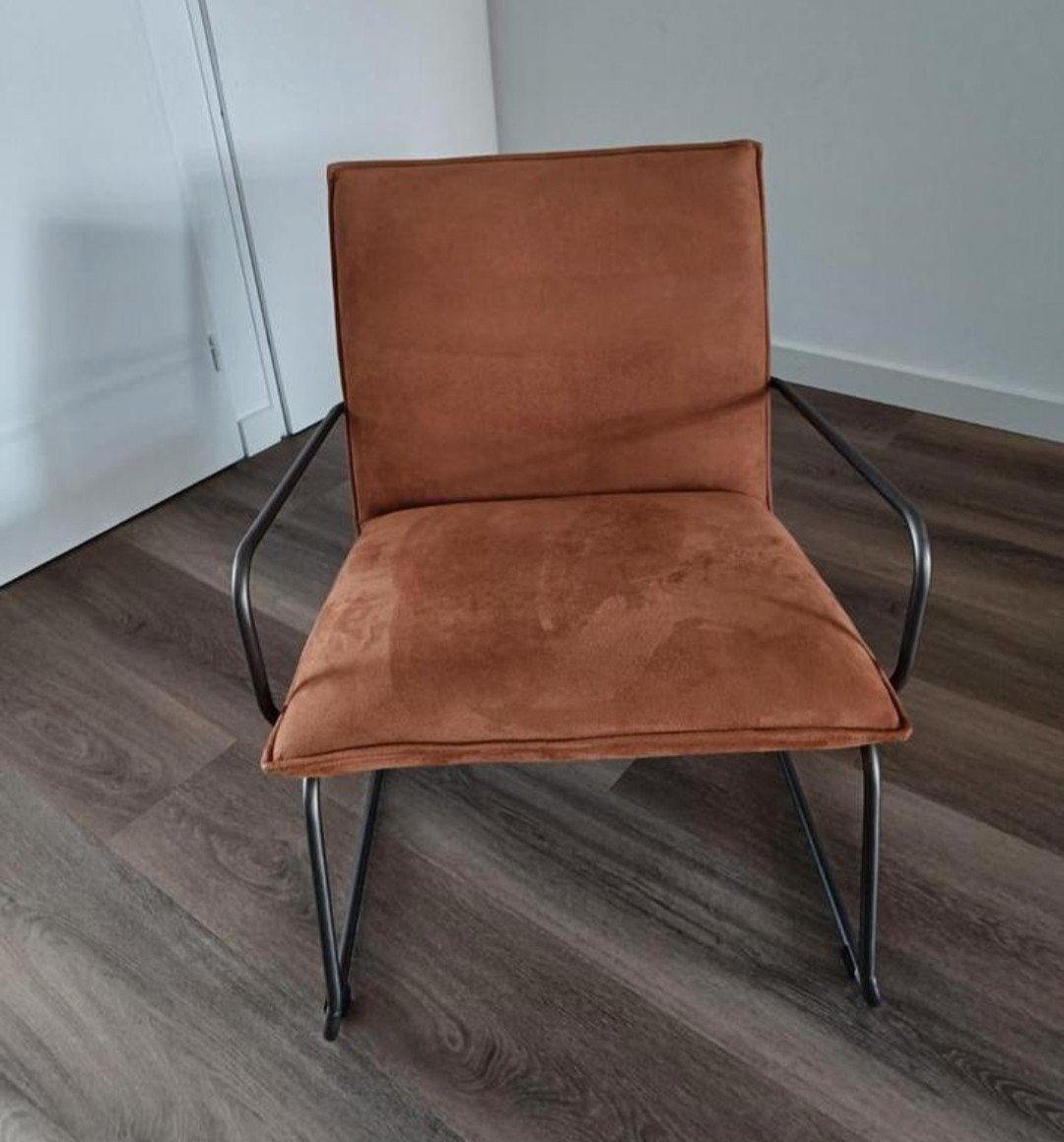 cognac kleur stoel, Ophalen, Minder dan 75 cm, Zo goed als nieuw, 75 tot 100 cm