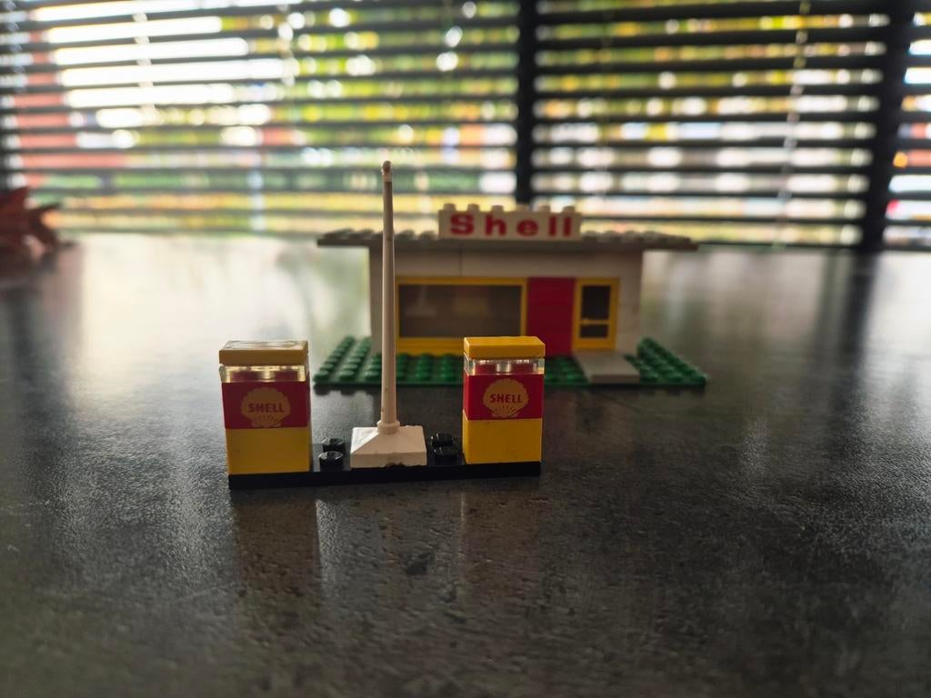 Vintage LEGO Shell Tankstation Set, Lego, Ophalen of Verzenden, Compleet, Complete set