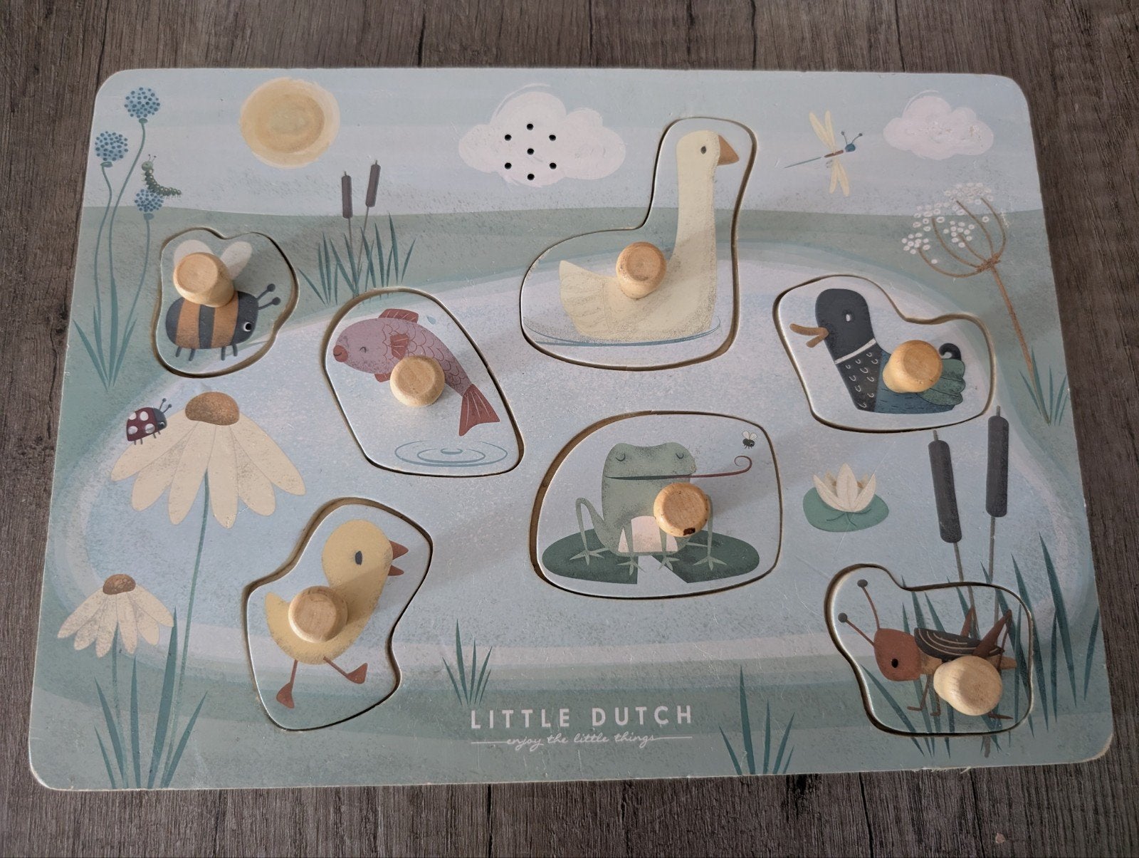 Little Dutch Houten Dierenpuzzel Vijver, Kinderen en Baby's, Ophalen, Zo goed als nieuw, Overige typen