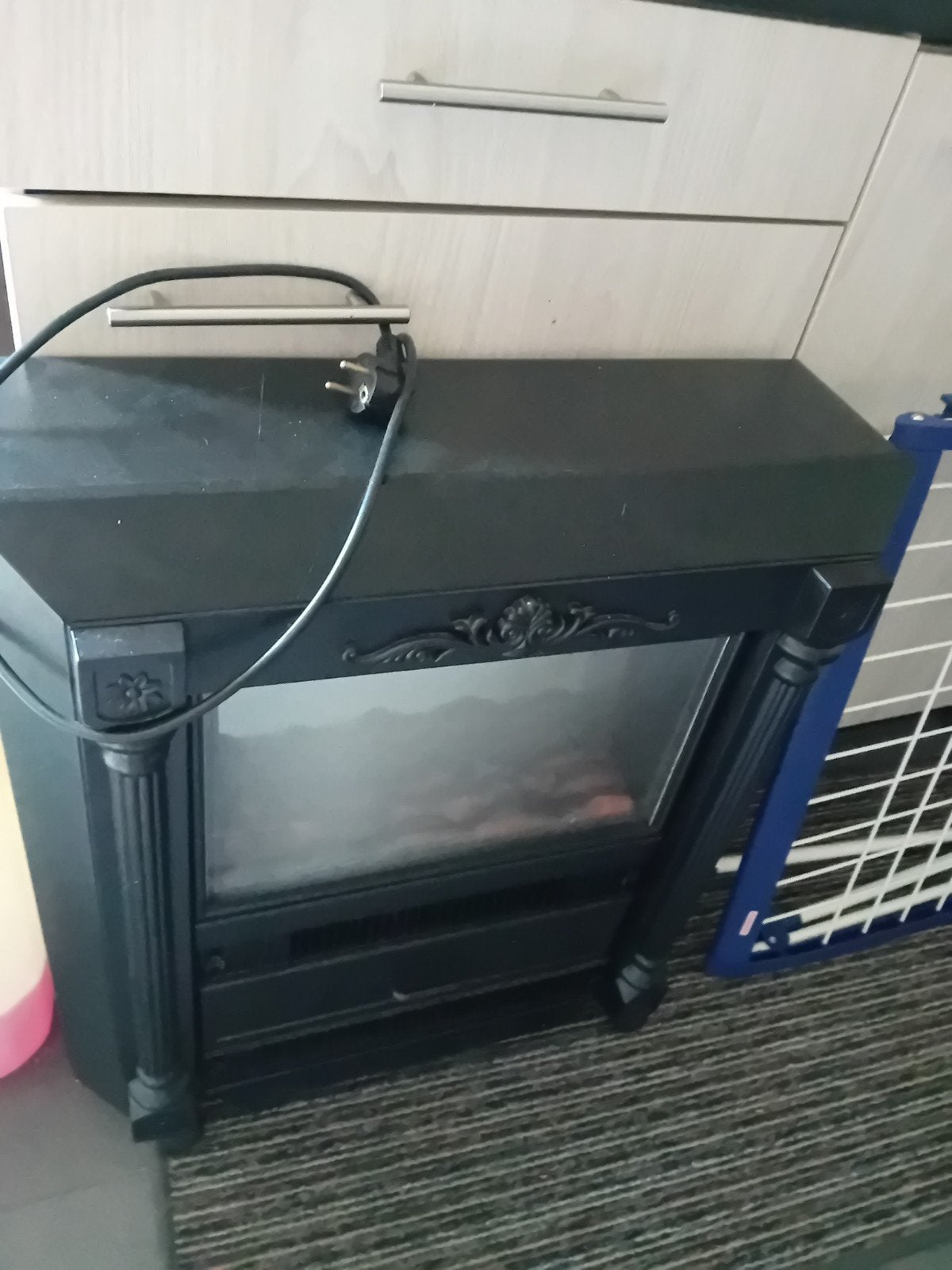 Sfeervolle elektrische sfeerhaard met verwarming, Ophalen, Klassiek, Metaal, Gebruikt