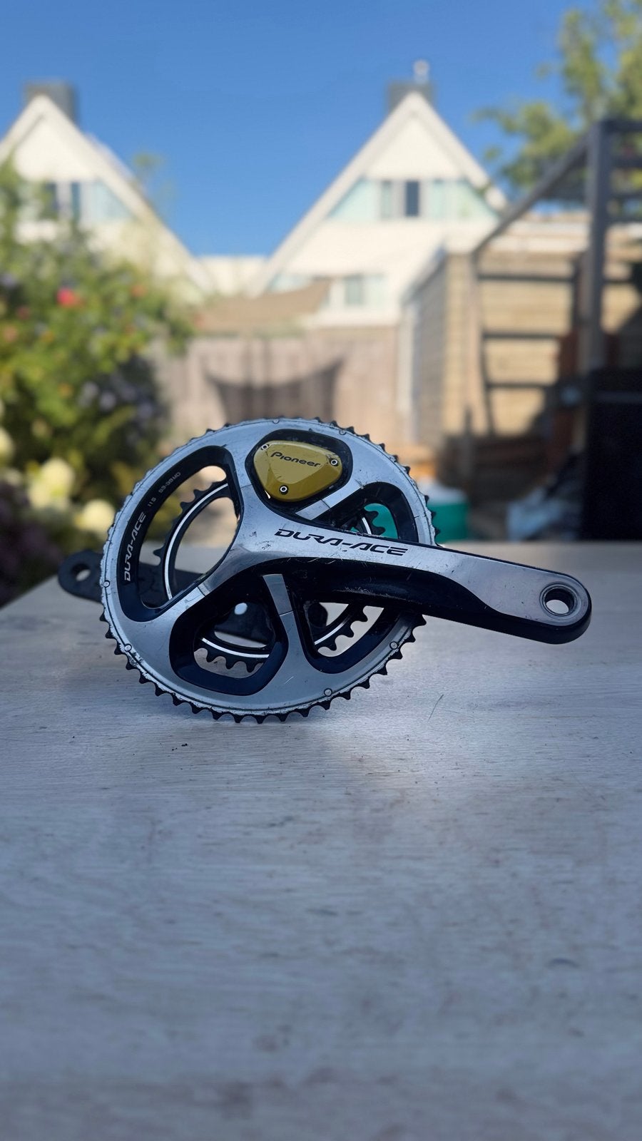 Shimano Dura-Ace FC-9000 Crankstel met Pioneer Powermeter, Gebruikt, Aluminium, Racefiets, Ophalen