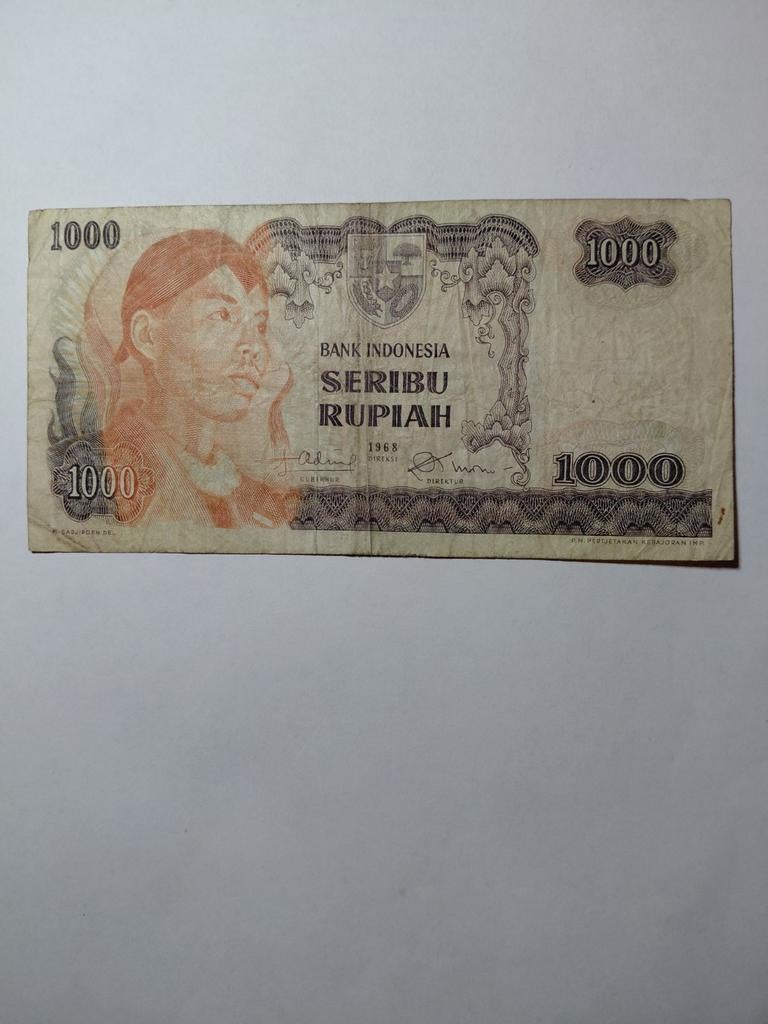 Indonesië 1000 rupiah 1968, Postzegels en Munten, Bankbiljetten | Azië, Ophalen of Verzenden, Zuidoost-Azië