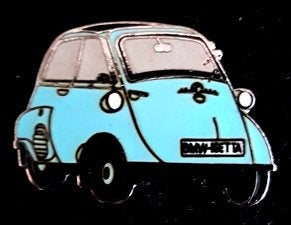 B.M.W. Isetta pin lichtblauw emaille, Verzenden, Nieuw, Transport, Speldje of Pin