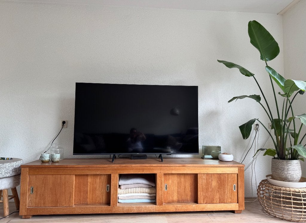 Teakhouten tv meubel dressoir, Huis en Inrichting, Ophalen, Gebruikt, Teakhout, 200 cm of meer
