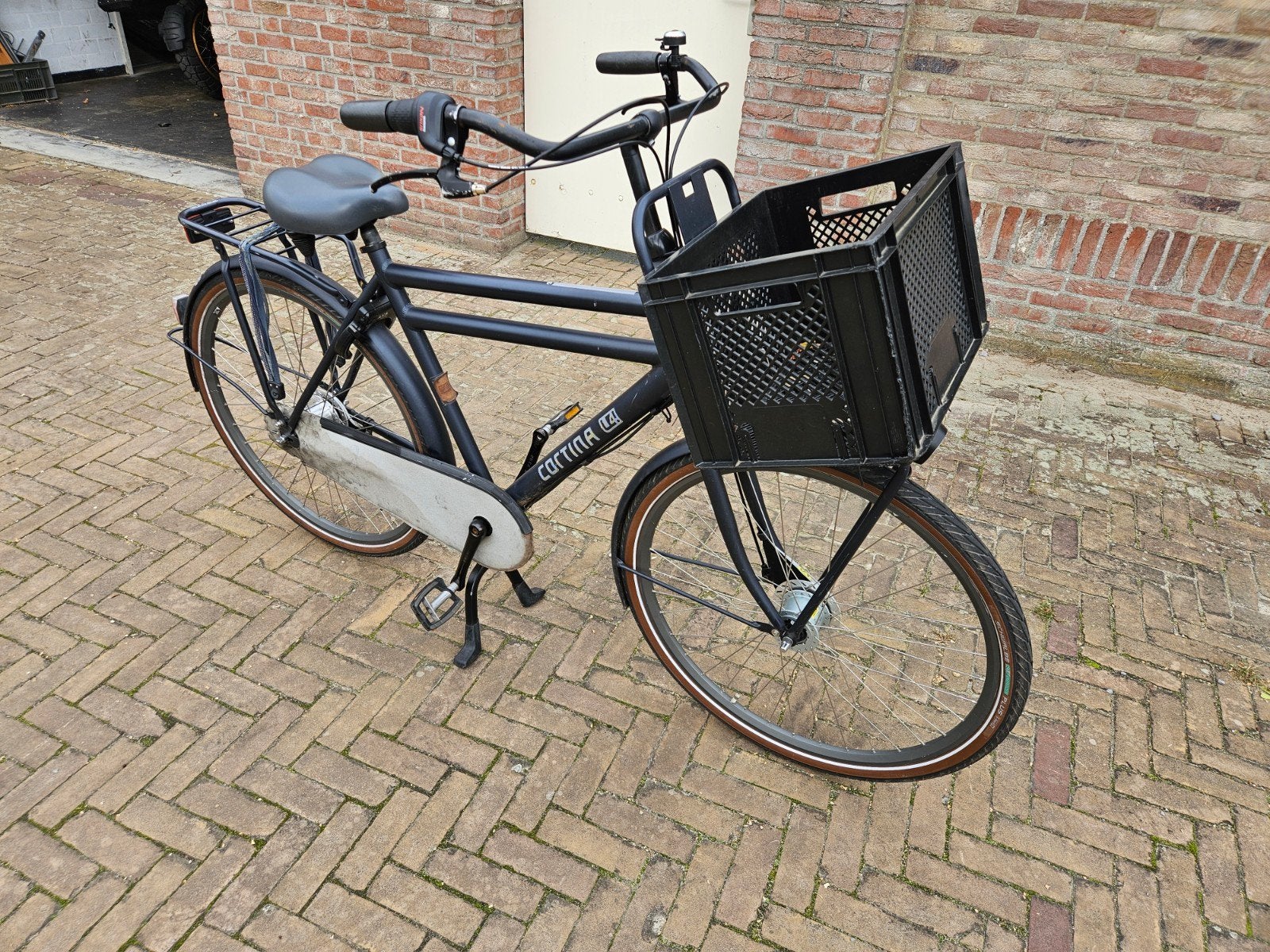 Cortina u4 7 versnellingen fiets blauw met krat, Ophalen, Versnellingen, Trommelrem, 53 tot 56 cm