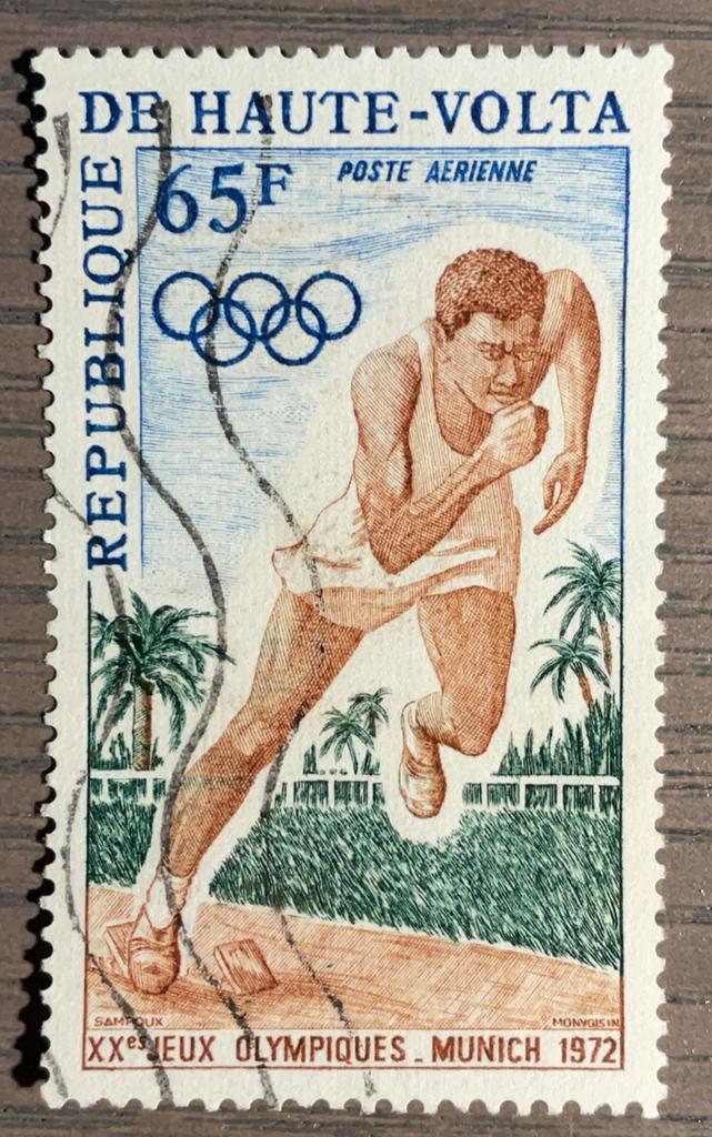 Opper Volta - Olympische Spelen München hardlopen, Ophalen of Verzenden, Overige landen, Gestempeld