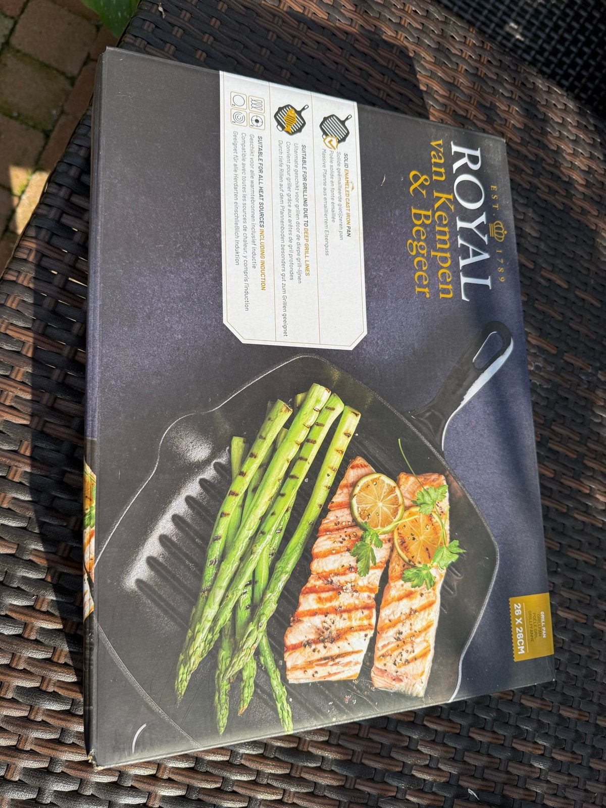 Royal van Kempen & Begeer geëmailleerde gietijzeren grillpan, Koekenpan, Gietijzer, Nieuw, Ophalen of Verzenden