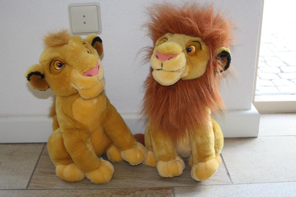 Simba en Pappa Simba pluche, Ophalen, Disney, Zo goed als nieuw, Geel
